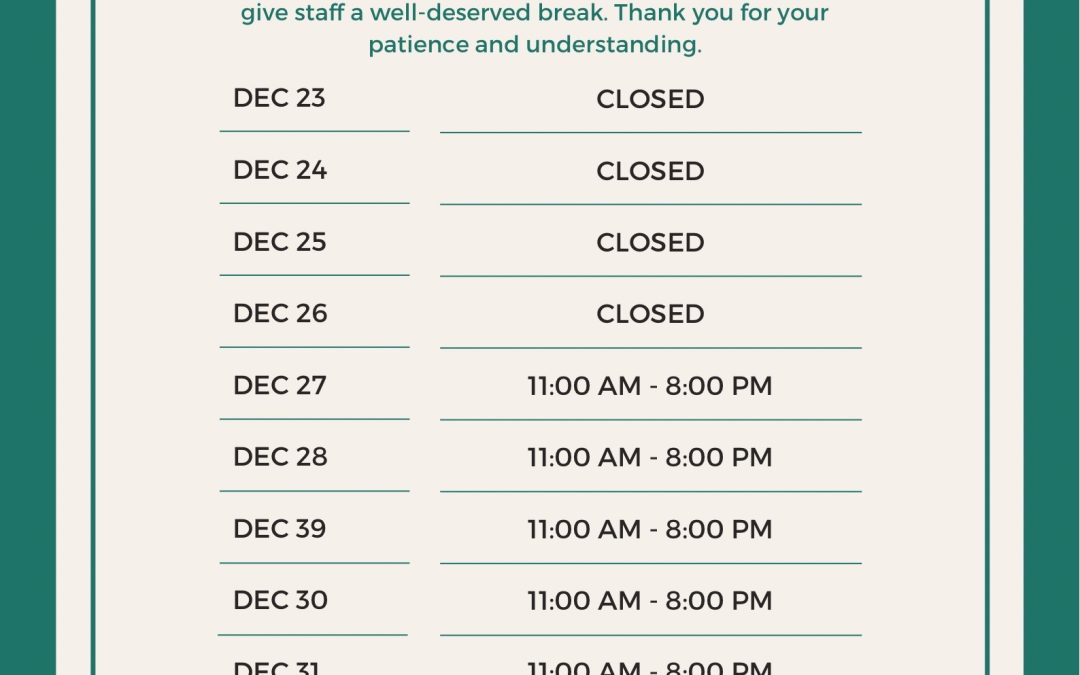 Holiday Hours